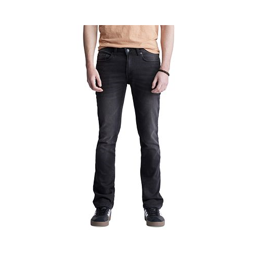 Buffalo David Bitton Mens Ash Slim-Fit Fleece Black Jeans in Sanded Wash