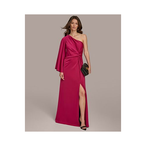 Donna Karan Womens Twist-Front One-Shoulder Gown