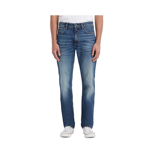 GUESS Mens Straight-Fit Medium-Wash Jeans