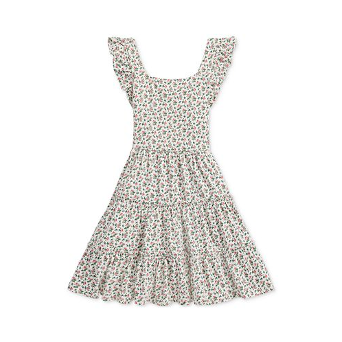 Polo Ralph Lauren Big Girls Floral Ruffled Cotton Jersey Dress