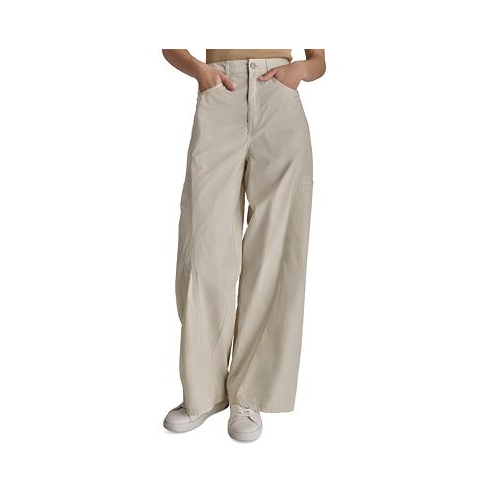 DKNY Jeans DKNY Womens Cotton High-Rise Front-Seam Cargo Pants
