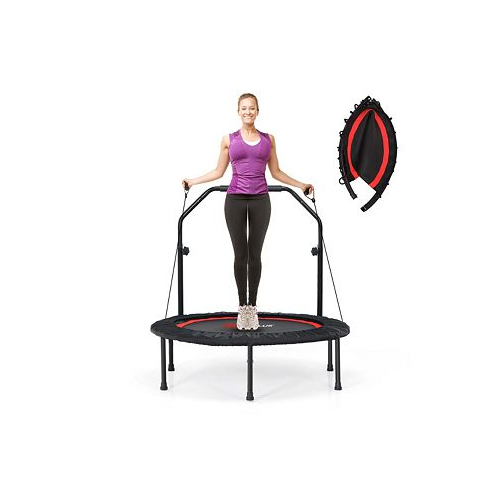 Costway 40 Foldable Adjustable Trampoline Fitness Rebounder with Resistance Bands Home Gym