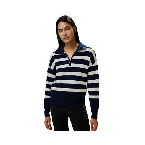 LILYSILK Womens Collared Quarter-Zip Wool Sweater for Women