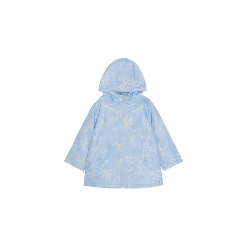 Carters Girls Hooded Water-Resistant Printed Butterfly Raincoat