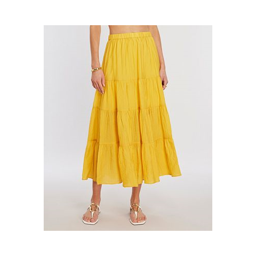 BCBG NEW YORK Womens Shirred Maxi Skirt