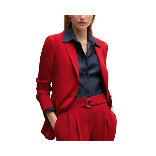 Hugo Boss Womens Crease-Resistant Crepe Regular-Fit Jacket