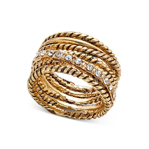 I.N.C. International Concepts Textured Pave Statement Ring