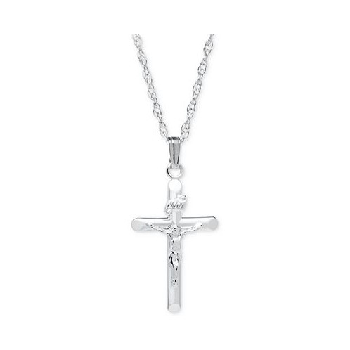 Macys Crucifix Pendant Necklace in Sterling Silver