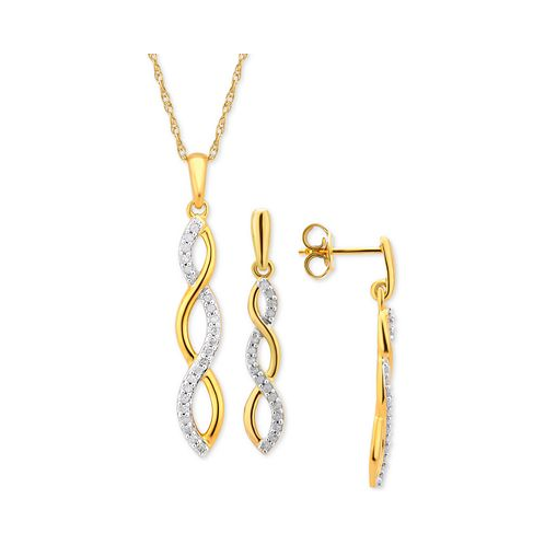 Macys Diamond Infinity Jewelry Set (1/4 ct. t.w.) in 14k Gold-Plated Sterling Silver