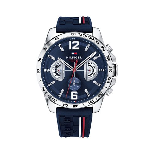 Tommy Hilfiger Mens Navy Silicone Strap Watch 46mm