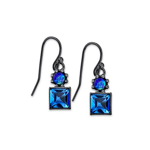 2028 Black-Tone Blue Drop Earrings