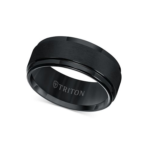 Triton Brush Finish Edged Comfort Fit Band in Tungsten Carbide