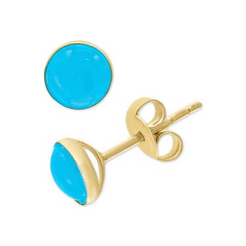 EFFY Collection EFFY Turquoise (6-1/2mm) Stud Earrings in 14k Gold