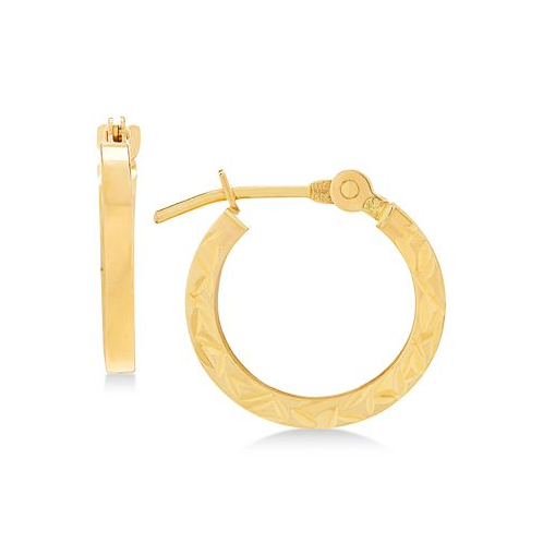 Macys Childrens Textured Hoop Earrings in 14k Gold (1/2)