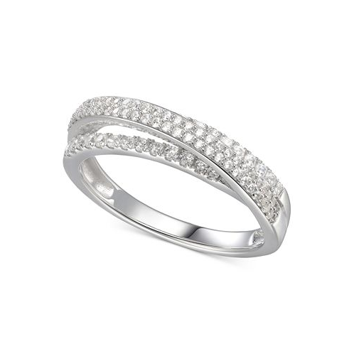 Macys Cubic Zirconia Split-Band Ring in Sterling Silver