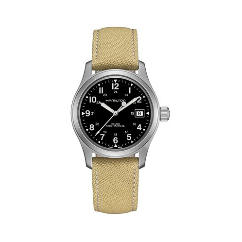 Hamilton Unisex Swiss Mechanical Khaki Field Khaki Canvas Strap Watch 38mm