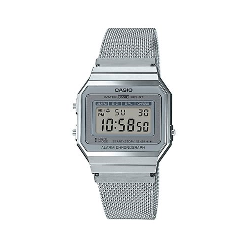 Casio Unisex Digital Stainless Steel Mesh Bracelet Watch 35.5mm
