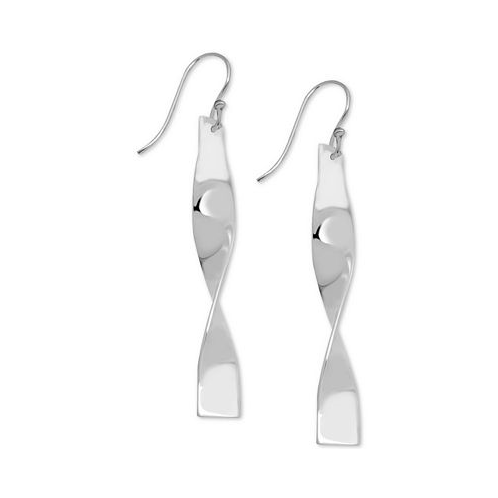 Essentials And Now This Twisted Bar Drop Earrings in Silver-Plate