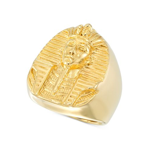 LEGACY for MEN by Simone I. Smith Mens Pharaoh Ring in Yellow Ion-Plated Stainless Steel