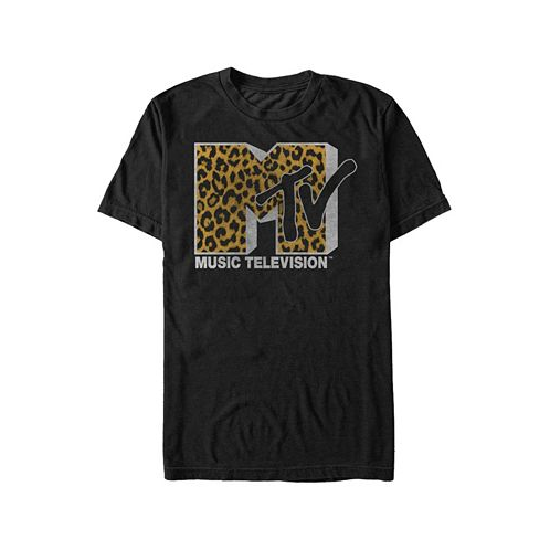 Fifth Sun MTV Mens Cheetah Print Logo Short Sleeve T-Shirt