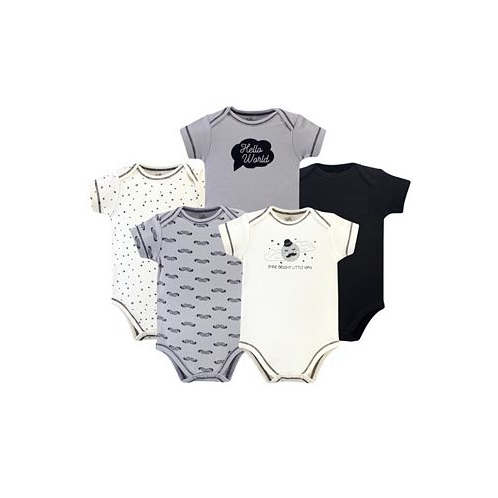 Touched by Nature Baby Boys Baby Organic Cotton Bodysuits 5pk Mr. Moon