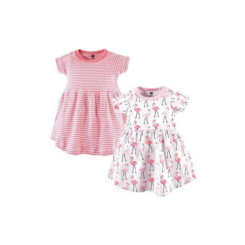 Hudson Baby Baby Girls Cotton Short-Sleeve Dresses 2pk Flamingos