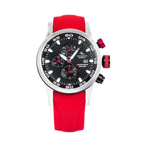 Strumento Marino Mens Speedboat Red Silicone Performance Timepiece Watch 46mm