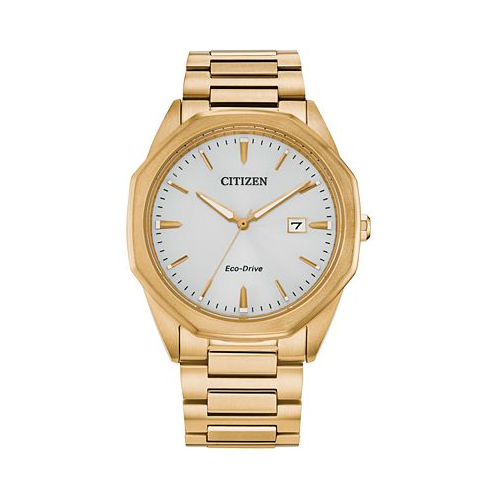 Citizen Eco-Drive Mens Corso Gold-Tone Stainless Steel Bracelet Watch 41mm