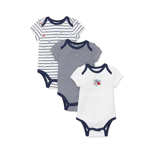 Little Me Baby Boys Cotton Sports Star Bodysuits Pack of 3