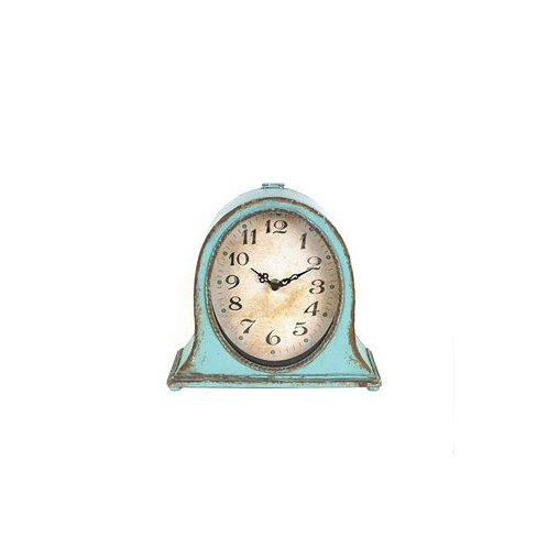 3R Studio Decorative Metal Mantel Clock Aqua Blue