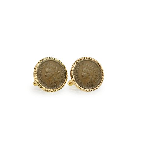 American Coin Treasures Civil War Indian Head Penny Rope Bezel Coin Cuff Links