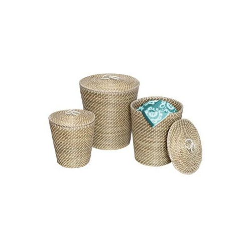 Honey Can Do Set of 3 Nesting Seagrass Snake Charmers Baskets