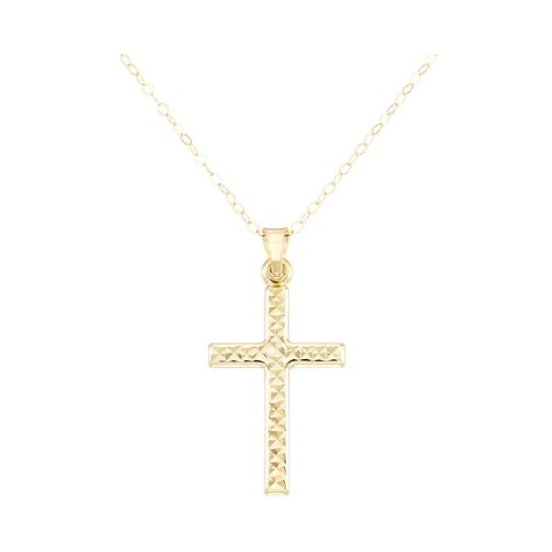 Macys Textured Cross 18 Pendant Necklace