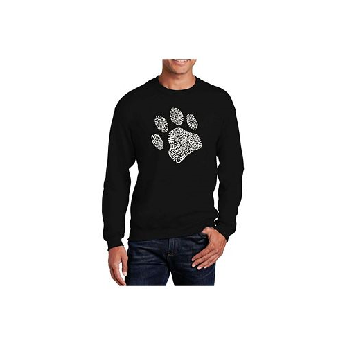 LA Pop Art Mens Word Art Dog Paw Crewneck Sweatshirt