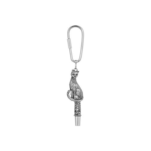2028 Womens Pewter Cat Whistle Key Fob