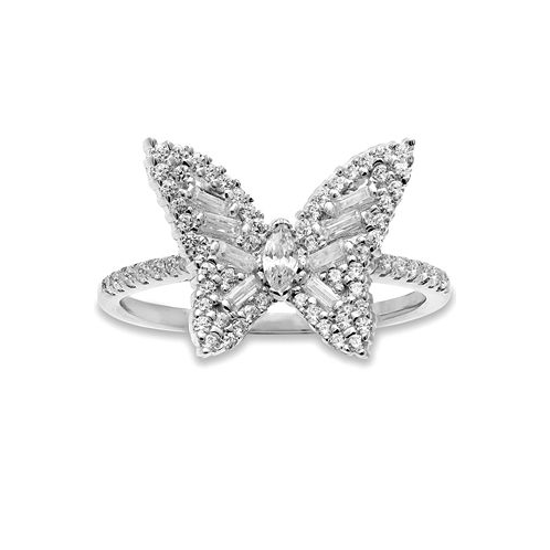 Giani Bernini Cubic Zirconia Butterfly Statement Ring in Sterling Silver