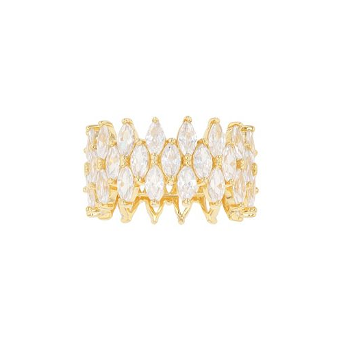Macys Cubic Zirconia 3-Row Marquise Cut Ring