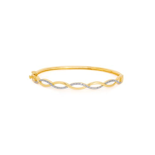Macys Diamond Accent Infinity Bangle in Gold-Plate