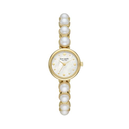 Kate spade new york Monroe Gold-Tone Stainless Steel & Faux Pearl Bracelet Watch 24mm