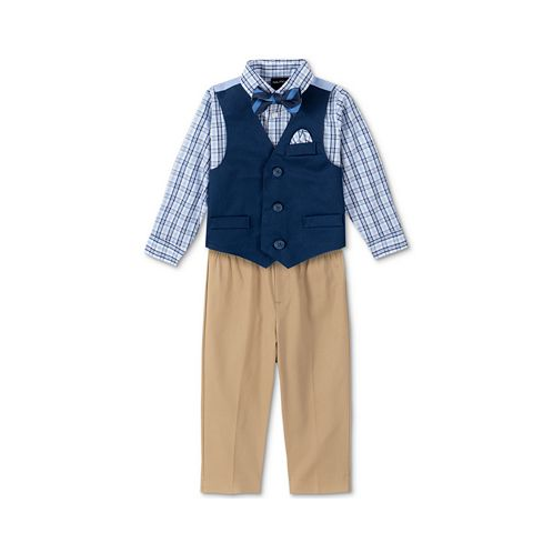 Nautica Baby Boys Shirt Solid Twill Vest Pants & Bowtie Set