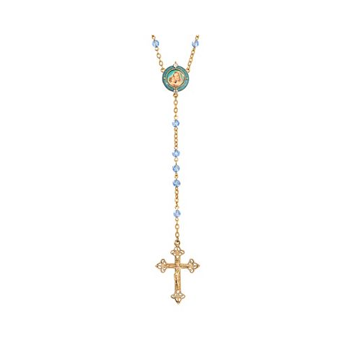 Symbols of Faith 14K Gold-Dipped Mary and Child Decal Beaded Rosary