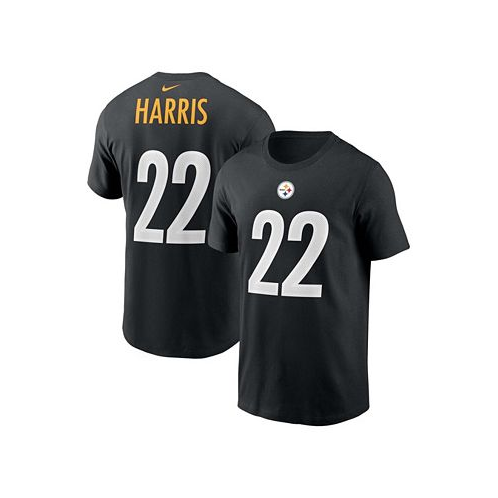 Nike Mens Najee Harris Black Pittsburgh Steelers 2021 NFL Draft First Round Pick Player Name and Number T-shirt