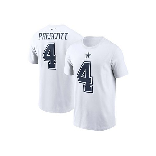 Nike Mens Dak Prescott White Dallas Cowboys Name and Number T-shirt