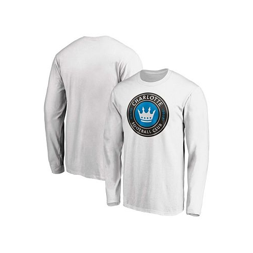 Fanatics Mens White Charlotte FC Primary Logo Long Sleeve T-shirt