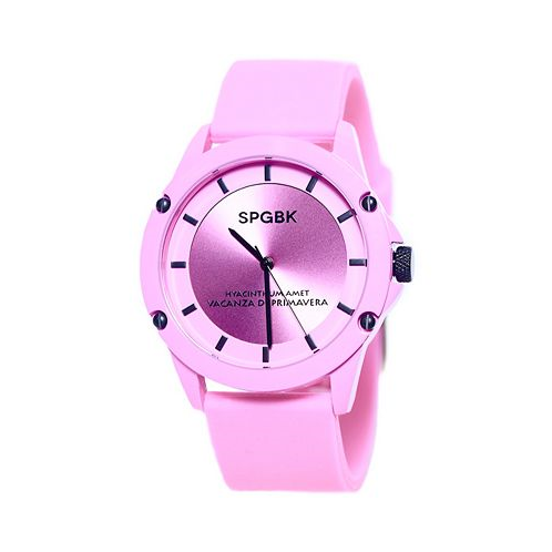 SPGBK Watches Unisex Hillendale Pink Silicone Band Watch 44mm