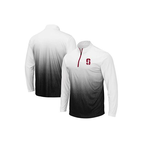 Colosseum Mens Gray Stanford Cardinal Magic Team Logo Quarter-Zip Jacket