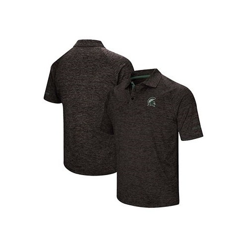 Colosseum Mens Heather Black Michigan State Spartans Down Swing Polo Shirt