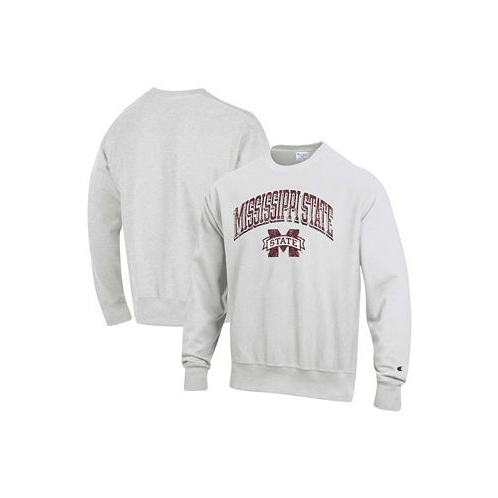 Champion Mens Gray Mississippi State Bulldogs Arch Over Logo Reverse Weave Pullover Sweatshirt