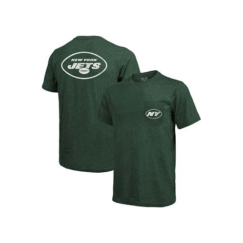 Majestic New York Jets Tri-Blend Pocket T-shirt - Heathered Green
