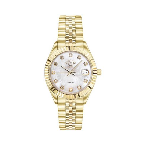Gevril GV2 Womens Naples Gold-Tone Ion Plating Swiss Quartz Bracelet Watch 34 mm